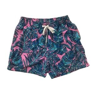 Chubbies Tropical Palm Swim Trunks Shorts Medium 5.5” Inseam Pink Teal Lined